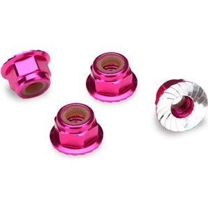 Traxxas 1747P Lock Nut Flanged M4 Alu Pink (4)