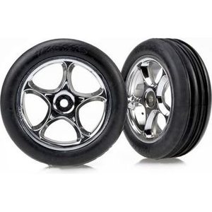 Traxxas 2471R Tires & Wheels Alias Soft/Tracer Chrome 2.2" 2WD Front (2)