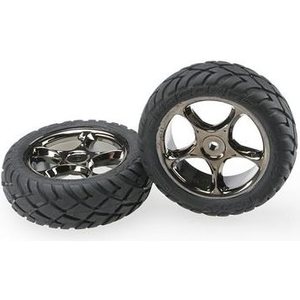 Traxxas 2479A Tires & Wheels Anaconda/Tracer Black Chrome 2.2" Front (2)