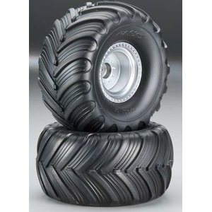 Traxxas 3665 Tires & Wheels Terraroove/Satin Chrome 2.2/3.0 Truck (2)