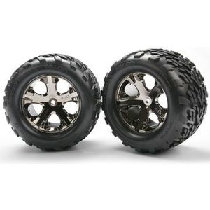 Traxxas 3668A Tires & Wheels Talon/All-Star Black Chrome 2.8" TSM (2)