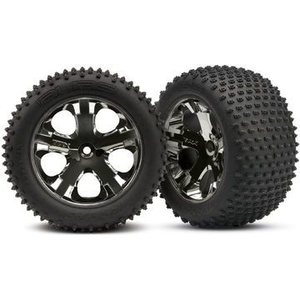 Traxxas 3770A Tires & Wheels Alias/All-Star Black Chrome 2.8" TSM Rear (2)
