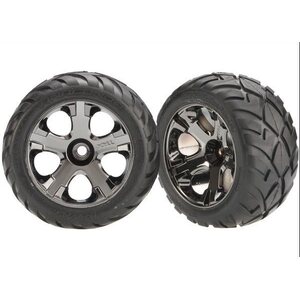 Traxxas 3777A Tires & Wheels Anaconda/All-Star 2.8" (Nitro Front) (2)