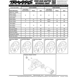 Traxxas 3790 Gear Adaptor Fixed Set
