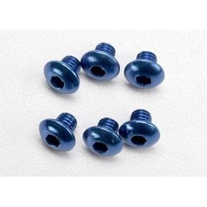 Traxxas 3940 Screws M4x4mm Button-head Hex Socket Alu Blue (6)