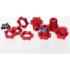 Traxxas 5353R Wheel Hub & Nuts 17mm Aluminium Red (4)
