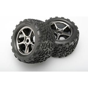 Traxxas 5374X Tires & Wheels Talon/Gemini Black Chrome (17mm) 3,8" TSM (2)