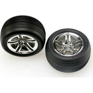Traxxas 5574R Tires & Wheels Alias/ Twin-Spoke (Nitro Front) 2.8" (2)
