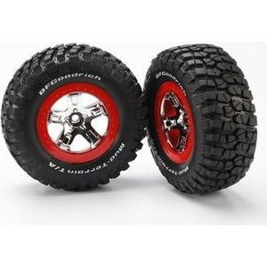 Traxxas 5869 Tires & Wheels BFGoodrich/SCT Chrome-Red 2WD Front (2)