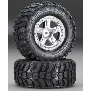 Traxxas 5880 Tires & Wheels Kumho/SCT Satin-Black 4WD/2WD Rear (2)