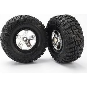 Traxxas 5881 Tires & Wheels Kumho/SCT Satin-Black 2WD Front (2)