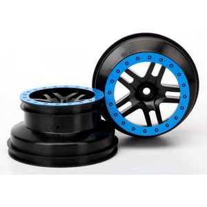 Traxxas 5884A Wheels SCT Split-Spoke Black-Blue 2.2/3.0" 4WD/2WD Bak (2)