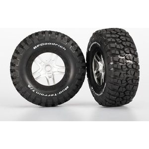 Traxxas 5975 Tires & Wheels BFGoodrich/S-Spoke Chrome-Black (14mm) (2)