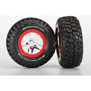 Traxxas 5975A Tires & Wheels BFGoodrich/S-Spoke Chrome-Red (14mm) (2)