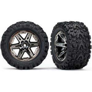 Traxxas 6773X Tires & Wheels Talon Extreme/RXT Black Chrome 2.8" 4WD TSM