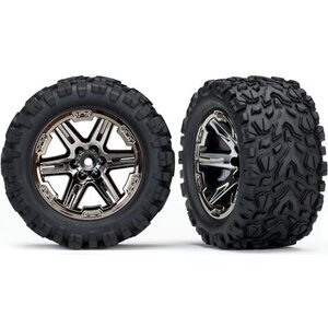 Traxxas 6773X Tires & Wheels Talon Extreme/RXT Black Chrome 2.8" 4WD TSM