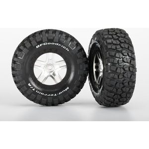 Traxxas 6873X Tires & Wheelsoodrich S1/S-Spoke Chr.-Black 4WD/2WD Rear