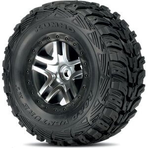 Traxxas 6874R Tires & Wheels Kumho S1/S-Spoke Chrome-Black 4WD/2WD Rear