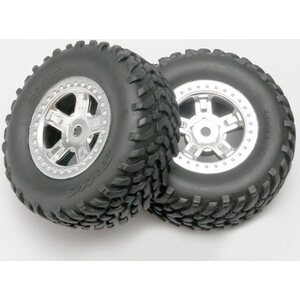 Traxxas 7073 Tires & Wheels SCT/SCT Chrome 1/16 (2)