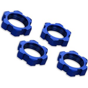 Traxxas 7758 Wheel nuts splined, 17mm Alu. Blue (4)