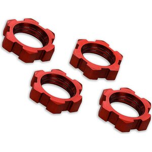 Traxxas 7758R Wheel nuts Splined 17mm Alu. Red (4)