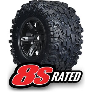 Traxxas 7772X Tires & Wheels Maxx AT/X-Maxx Black (2)