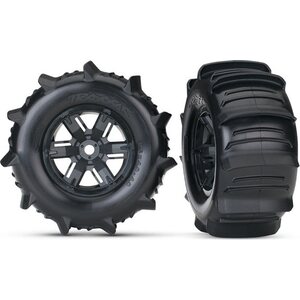 Traxxas 7773 Tires & Wheels Paddle/X-Maxx Black (2)