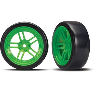 Traxxas 8376G Tires & Wheels Drift 1.9" onreen Split-spoke Front (2)