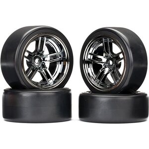 Traxxas 8378 Tires & Wheels 1.9" Drift Split-Spoke Black Chrome (4)