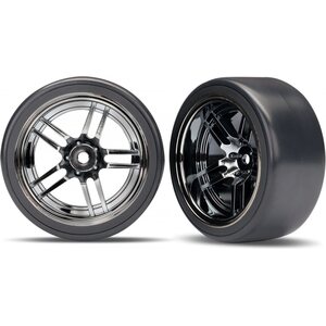 Traxxas 8378 Tires & Wheels 1.9" Drift Split-Spoke Black Chrome (4)