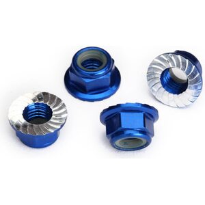 Traxxas 8447X Lock Nut Flanged M5 Alu Blue (4)