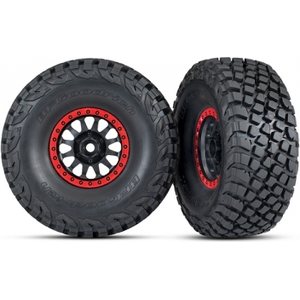Traxxas 8474 Tires & Wheels Baja KR3/Method Race Black-Red (2) UDR