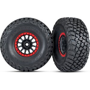 Traxxas 8474 Tires & Wheels Baja KR3/Method Race Black-Red (2) UDR