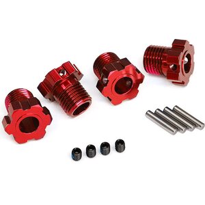Traxxas 8654R Wheel Hubs Splined 17mm Red (4)