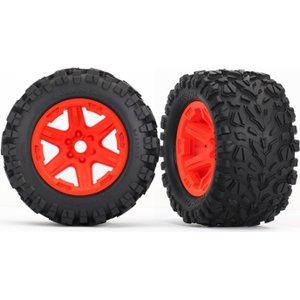 Traxxas 8672A Tires & Wheels Talon EXT/Carbide Orange 3.8" (2)