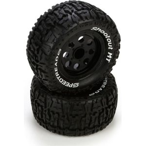 ECX ECX43008 Ruckus Tire, Premount, Front/Rear, Black Wheel (2)