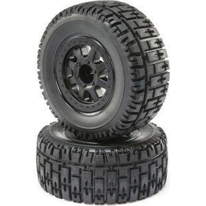 ECX ECX43014 FR/R Tire,Prmnt,Blk Wheel (2):1/10 2wd/4wd Torment