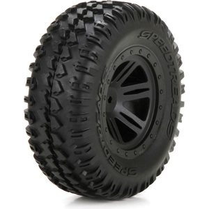 ECX ECX43011 FR Tire, Premount, Black Wheel (2): 1:10 AMP DB