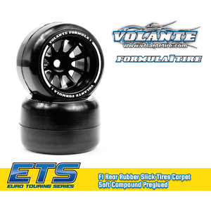 Volante F1 Rear Rubber Slick Tires Carpet Soft Compound Preglued (2pcs)
