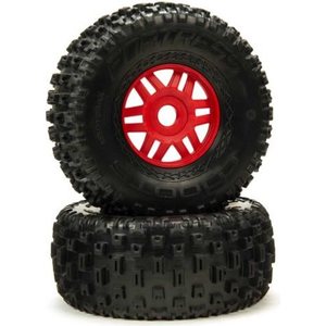 ARRMA RC ARA550065 DBOOTS 'Fortress' Tire Set Glued (Red) (2pcs)