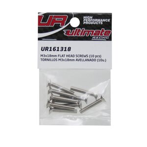 Ultimate Racing M3x18mm FLAT HEAD SCREWS (10pcs.)