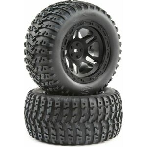 Losi Black Wheel and Tire Mounted (2): 22S ST LOS43024