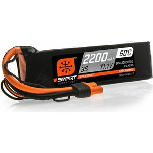 Spektrum 2200mAh 3S 11.1V 50C Smart LiPo Battery; IC3 SPMX22003S50