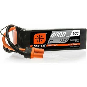 Spektrum 4000mAh 6S 22.2V 50C Smart LiPo Battery; IC5 SPMX40006S50