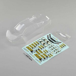 TLR Body Set, Clear, w/Stickers: 22T 4.0 TLR230011