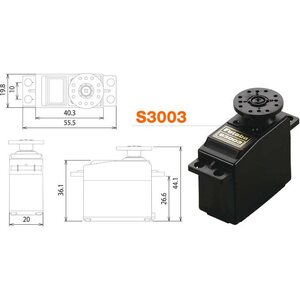 Futaba S3003 Std Bulk Servo 4.1kg 0.19s (1)