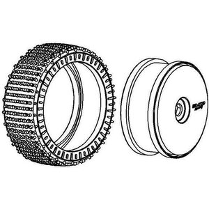 MCD Racing Tyre 180 mm Micro Stud V2 BS LW + Wheel Black 100204X