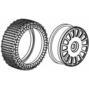 MCD Racing Tyre 180 mm Astro-Grip WS + Wheel Black 100221X