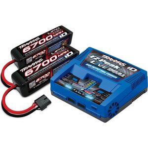 Traxxas 2997G Charger EX-Peak Live Dual 26A and 2x4S 6700mAh Battery Combo