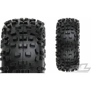 Pro-Line Badlands 2.8" All Terrain Tires Mounted for Stampede 2wd & 4wd Front and Rear, Mounted on Raid Black 6x30 Removable Hex Wheels (1pair) 1173-10